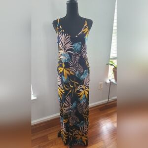 Tropical jersey knit dress